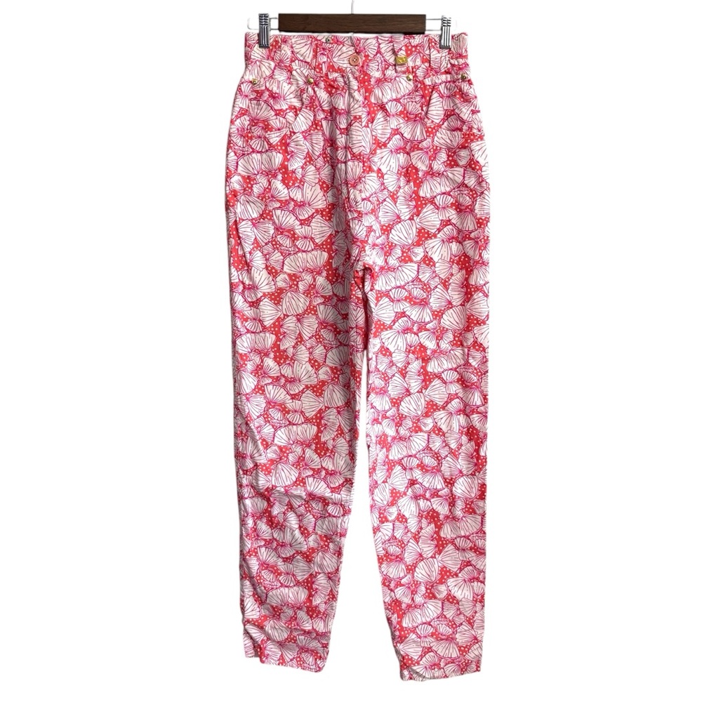 Lilly Pulitzer Pink & White Floral Print Trousers